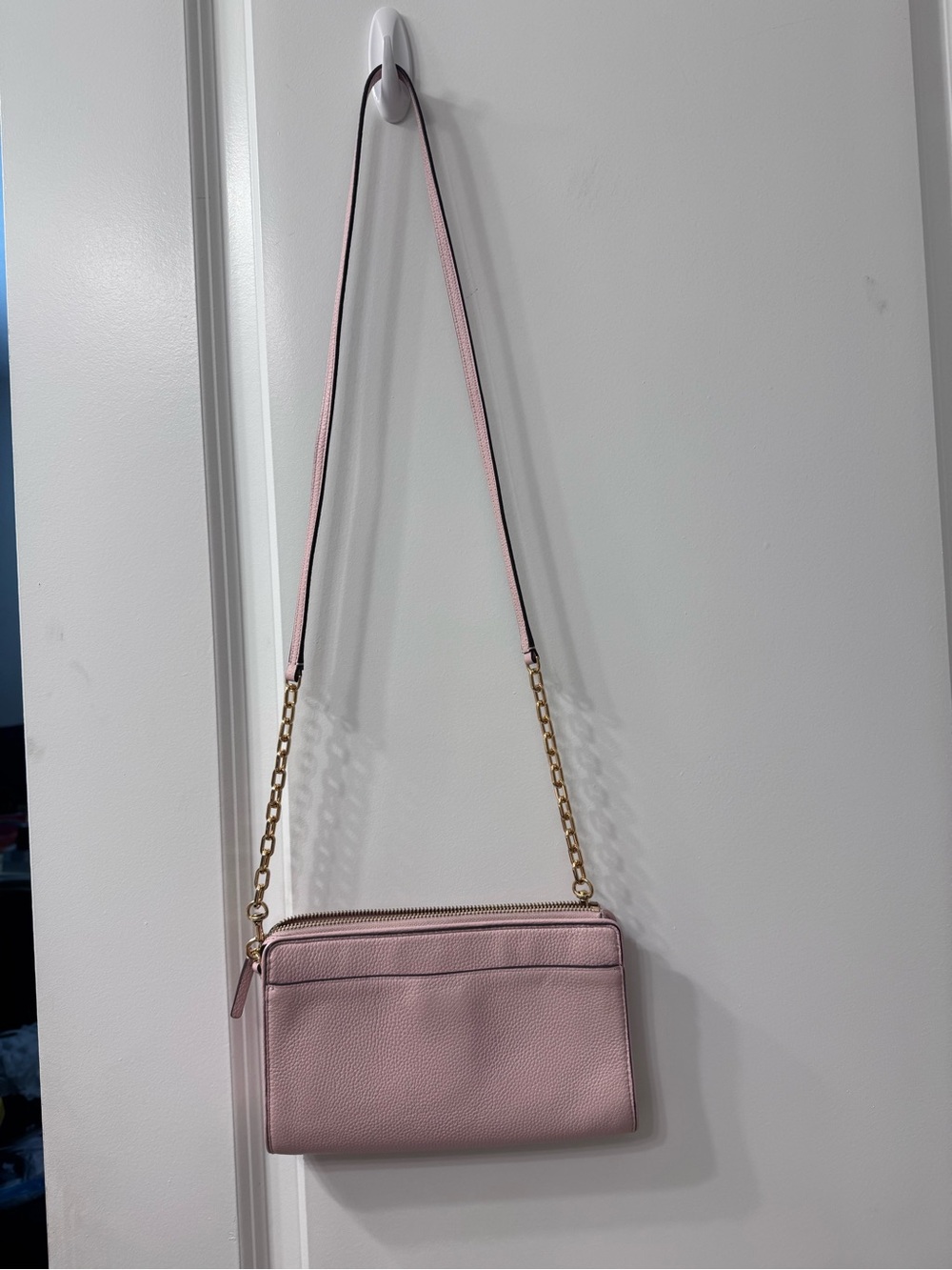 Tory Burch Pink Pebbled Leather Chain Strap Crossbody - Picture 2 of 7